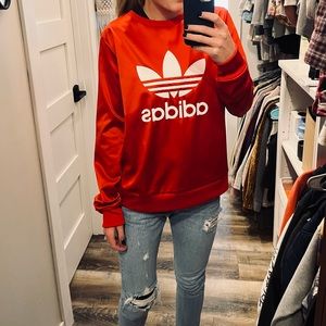 Adidas Stylish Red Crewneck Sweatshirt - Size S